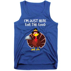 Im Just Here For The Food Funny Thanksgiving Turkey Pilgrim Funny Gift Tank Top