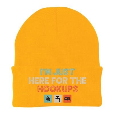 IM Just Here For The Hookups Funny Camp Rv Camper Camping Knit Cap Winter Beanie