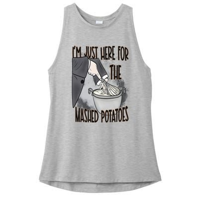 I'm Just Here For The Mashed Potatoes Cute Thanksgiving Food Ladies PosiCharge Tri-Blend Wicking Tank