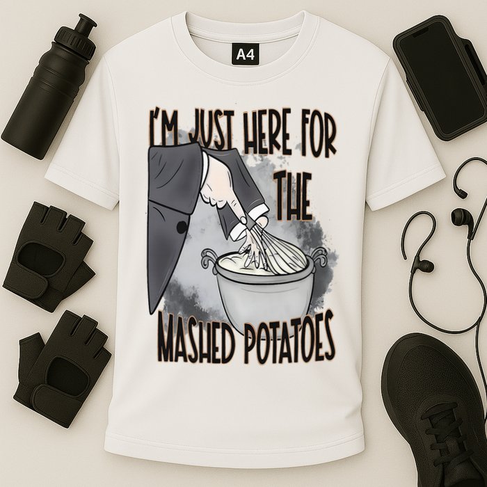 I'm Just Here For The Mashed Potatoes Cute Thanksgiving Food Cooling Performance Crew T-Shirt