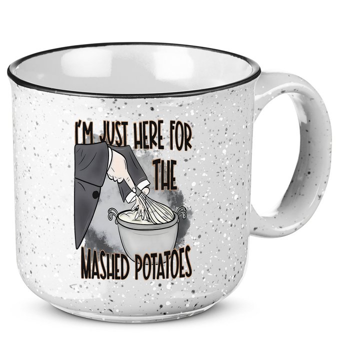 I'm Just Here For The Mashed Potatoes Cute Thanksgiving Food 15oz Campfire Ceramic Mug