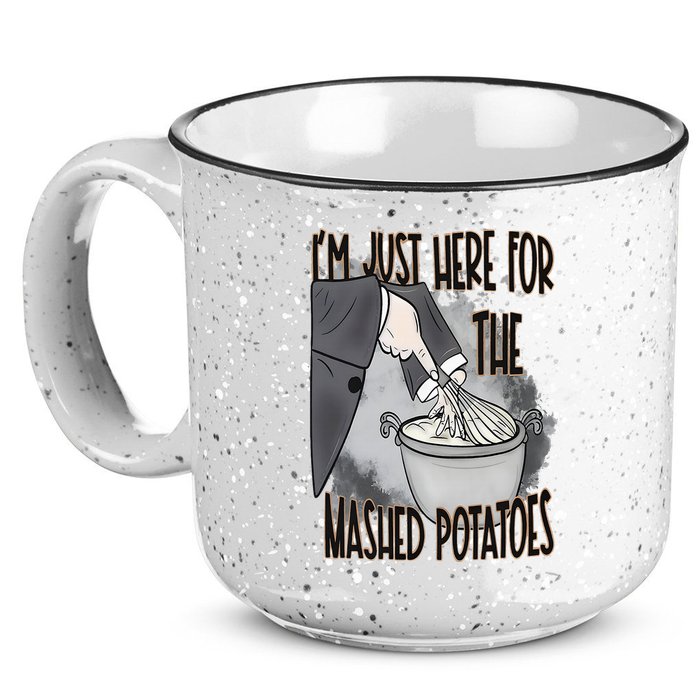 I'm Just Here For The Mashed Potatoes Cute Thanksgiving Food 15oz Campfire Ceramic Mug