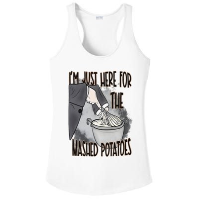 I'm Just Here For The Mashed Potatoes Cute Thanksgiving Food Ladies PosiCharge Competitor Racerback Tank