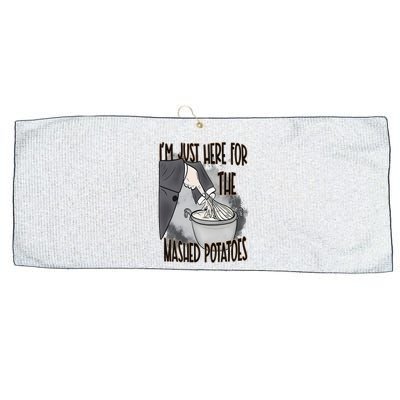 I'm Just Here For The Mashed Potatoes Cute Thanksgiving Food Large Microfiber Waffle Golf Towel