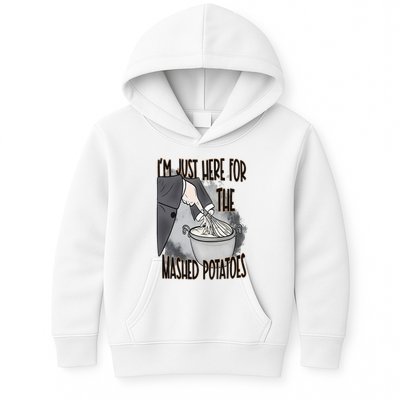 I'm Just Here For The Mashed Potatoes Cute Thanksgiving Food Kids Hoodie