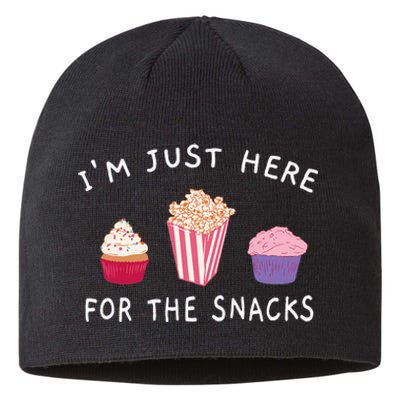 Im Just Here For The Snacks Food Cook Funny Family Vacation Sustainable Beanie