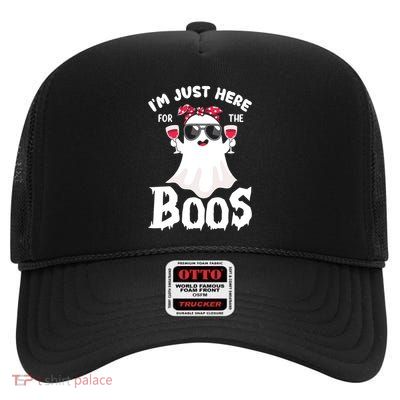 IM Just Here For The Boos Funny Ing Halloween Costume Gift High Crown Mesh Back Trucker Hat
