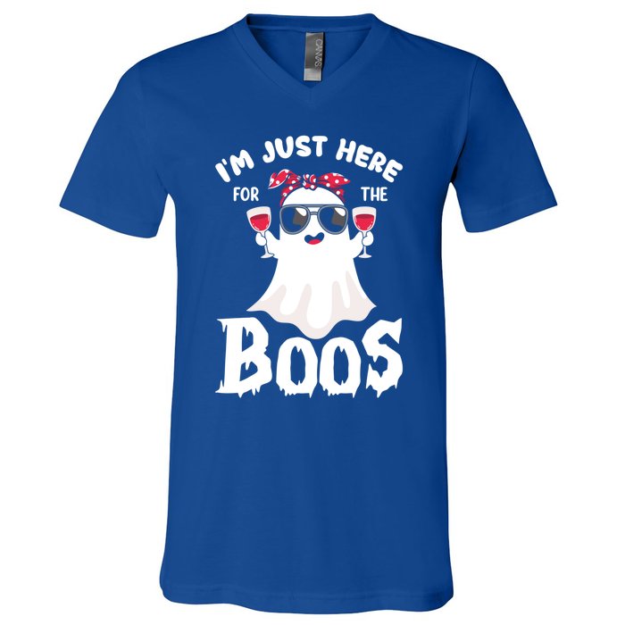 IM Just Here For The Boos Funny Ing Halloween Costume Gift V-Neck T-Shirt