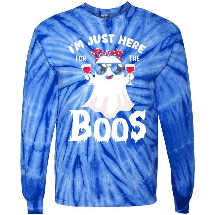 IM Just Here For The Boos Funny Ing Halloween Costume Gift Tie-Dye Long Sleeve Shirt