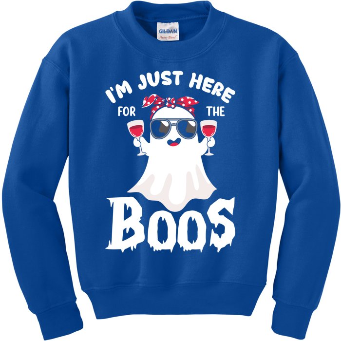 IM Just Here For The Boos Funny Ing Halloween Costume Gift Kids Sweatshirt