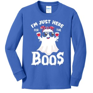 IM Just Here For The Boos Funny Ing Halloween Costume Gift Kids Long Sleeve Shirt