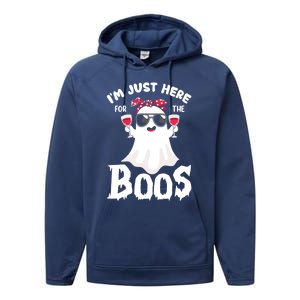 IM Just Here For The Boos Funny Ing Halloween Costume Gift Performance Fleece Hoodie