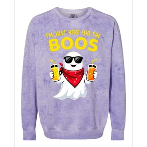 Im Just Here For The Boos Funny Halloween Colorblast Crewneck Sweatshirt