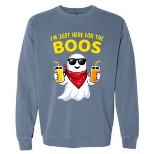 Im Just Here For The Boos Funny Halloween Garment-Dyed Sweatshirt