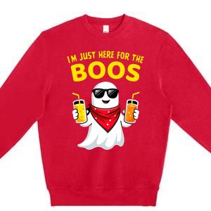 Im Just Here For The Boos Funny Halloween Premium Crewneck Sweatshirt