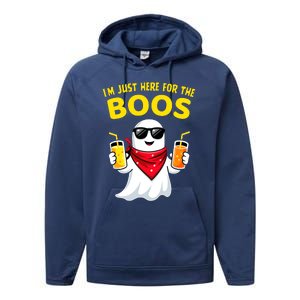 Im Just Here For The Boos Funny Halloween Performance Fleece Hoodie