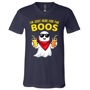 Im Just Here For The Boos Funny Halloween V-Neck T-Shirt