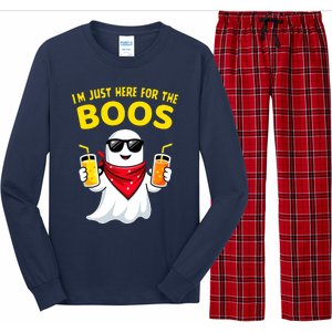 Im Just Here For The Boos Funny Halloween Long Sleeve Pajama Set