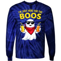 Im Just Here For The Boos Funny Halloween Tie-Dye Long Sleeve Shirt