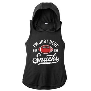 I'm Just Here For The Snacks Funny Fantasy Football League Ladies PosiCharge Tri-Blend Wicking Draft Hoodie Tank