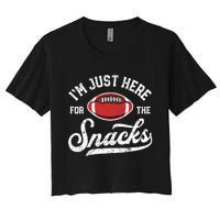 I'm Just Here For The Snacks Funny Fantasy Football League Women's Crop Top Tee