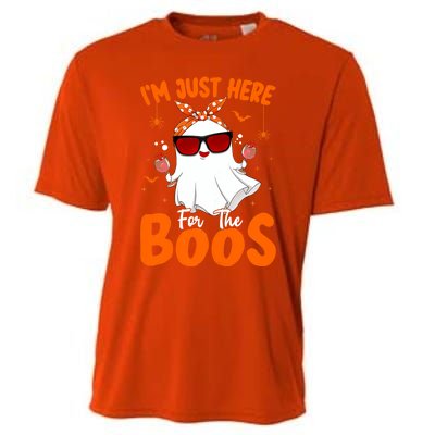 Im Just Here For The Boos Funny Halloween Ghost Wine Gift Cooling Performance Crew T-Shirt