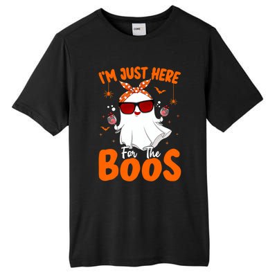 Im Just Here For The Boos Funny Halloween Ghost Wine Gift Tall Fusion ChromaSoft Performance T-Shirt