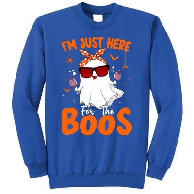 Im Just Here For The Boos Funny Halloween Ghost Wine Gift Sweatshirt