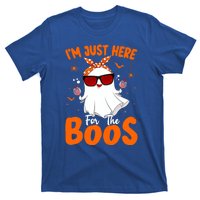 Im Just Here For The Boos Funny Halloween Ghost Wine Gift T-Shirt