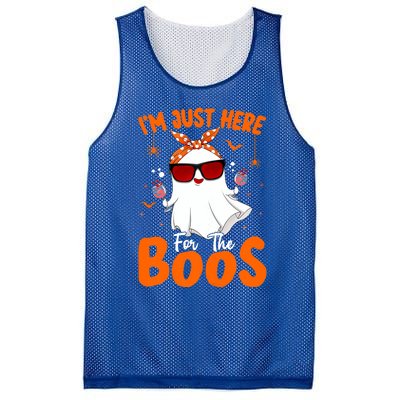 Im Just Here For The Boos Funny Halloween Ghost Wine Gift Mesh Reversible Basketball Jersey Tank