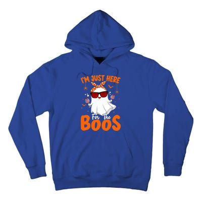 Im Just Here For The Boos Funny Halloween Ghost Wine Gift Tall Hoodie