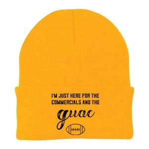 Im Just Here For The Commercials And Guac Lover Snacks Food Funny Gift Knit Cap Winter Beanie