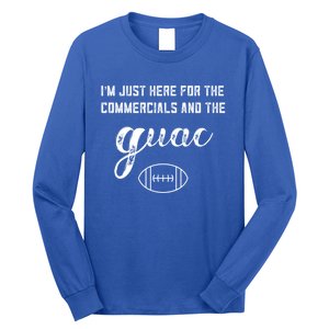 Im Just Here For The Commercials And Guac Lover Snacks Food Funny Gift Long Sleeve Shirt