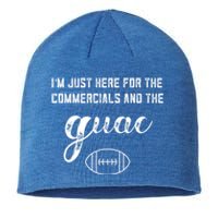 Im Just Here For The Commercials And Guac Lover Snacks Food Funny Gift Sustainable Beanie