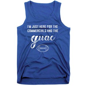 Im Just Here For The Commercials And Guac Lover Snacks Food Funny Gift Tank Top