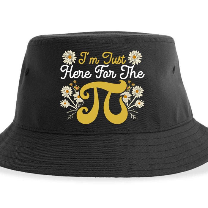 I'm Just Here For The Pi Math Teacher Mathematician Pi Day Great Gift Sustainable Bucket Hat