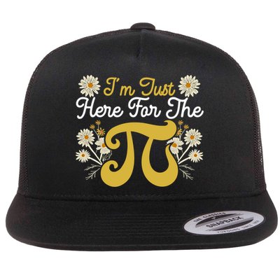 I'm Just Here For The Pi Math Teacher Mathematician Pi Day Great Gift Flatbill Hat