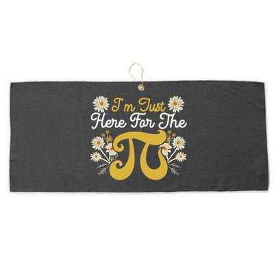 I'm Just Here For The Pi Math Teacher Mathematician Pi Day Great Gift Large Microfiber Waffle Golf Towel