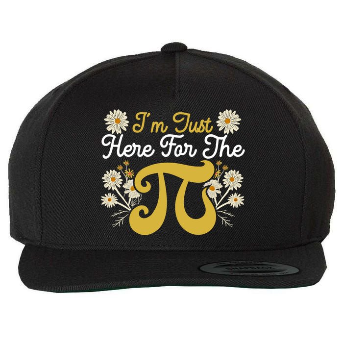 I'm Just Here For The Pi Math Teacher Mathematician Pi Day Great Gift Wool Snapback Cap