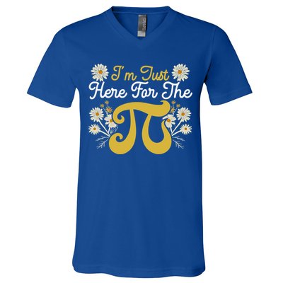 I'm Just Here For The Pi Math Teacher Mathematician Pi Day Great Gift V-Neck T-Shirt