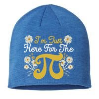 I'm Just Here For The Pi Math Teacher Mathematician Pi Day Great Gift Sustainable Beanie