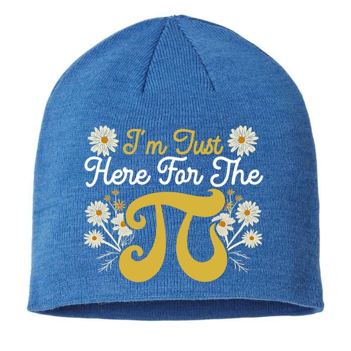 I'm Just Here For The Pi Math Teacher Mathematician Pi Day Great Gift Sustainable Beanie