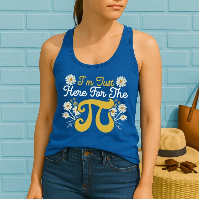 I'm Just Here For The Pi Math Teacher Mathematician Pi Day Great Gift Womens Tank Top
