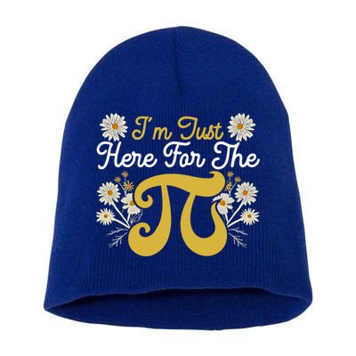 I'm Just Here For The Pi Math Teacher Mathematician Pi Day Great Gift Short Acrylic Beanie