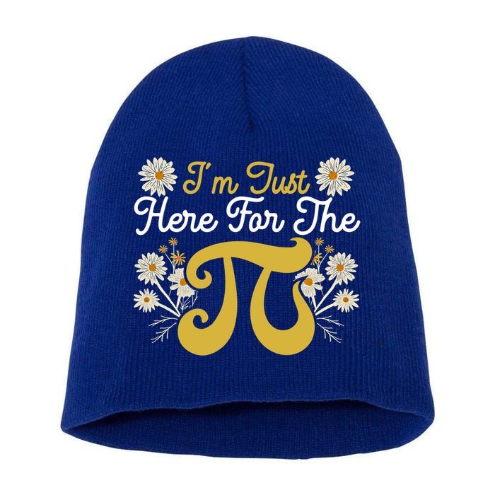 I'm Just Here For The Pi Math Teacher Mathematician Pi Day Great Gift Short Acrylic Beanie