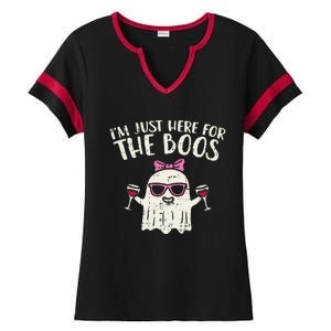 Im Just Here For The Boos Funny Halloween Costume For Funny Ladies Halftime Notch Neck Tee