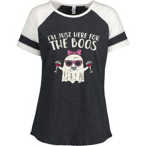 Im Just Here For The Boos Funny Halloween Costume For Funny Enza Ladies Jersey Colorblock Tee