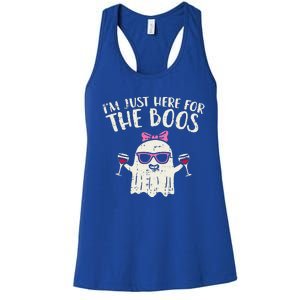 Im Just Here For The Boos Funny Halloween Costume For Funny Women's Racerback Tank