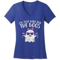 Im Just Here For The Boos Funny Halloween Costume For Funny Women's V-Neck T-Shirt