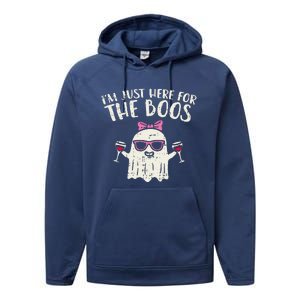 Im Just Here For The Boos Funny Halloween Costume For Funny Performance Fleece Hoodie